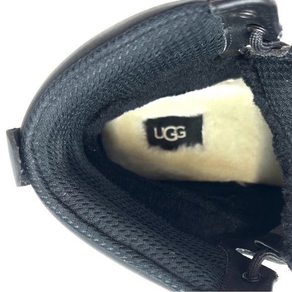 NEW Ugg Burleigh Chukka Boots Black Leather Men’s Size 8 Combat Ankle Wool New - Picture 10 of 11